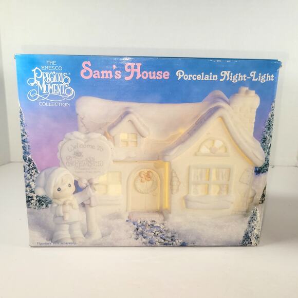Precious Moments Sugar Town Sams House Lighted Nightlight Enesco 529605 1992 - Picture 8 of 16